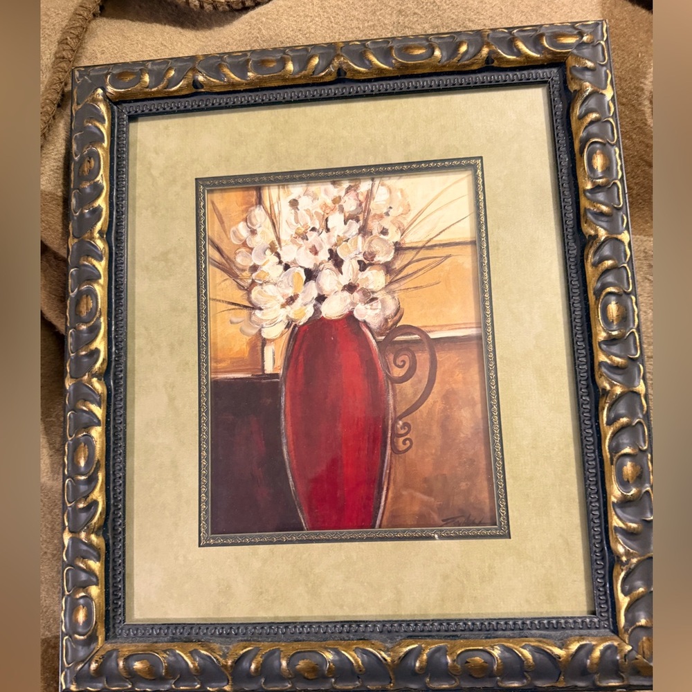 Potted Flowers  Cherry pottery Art by Joy Alldredge